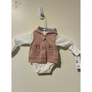 NWT Carter's Pink Bunny Vest Outfit - Newborn (NB)